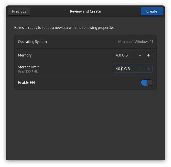 Setup Disk, RAM, and EFI Support