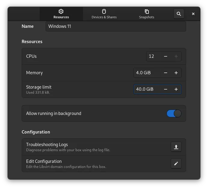 Setup Disk, RAM, and EFI Support