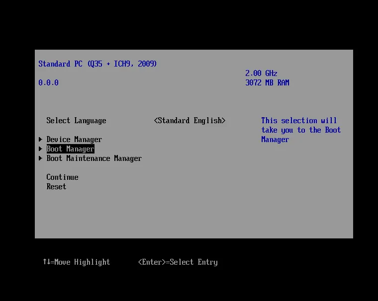 BIOS Select Boot Manager